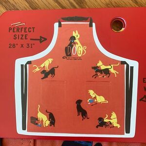 Apron Blue Q Cotton Apron Dog Lover Men or Women Orange